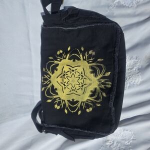 Handmade Dip Dyed Screen Printed Messenger Travel Bag